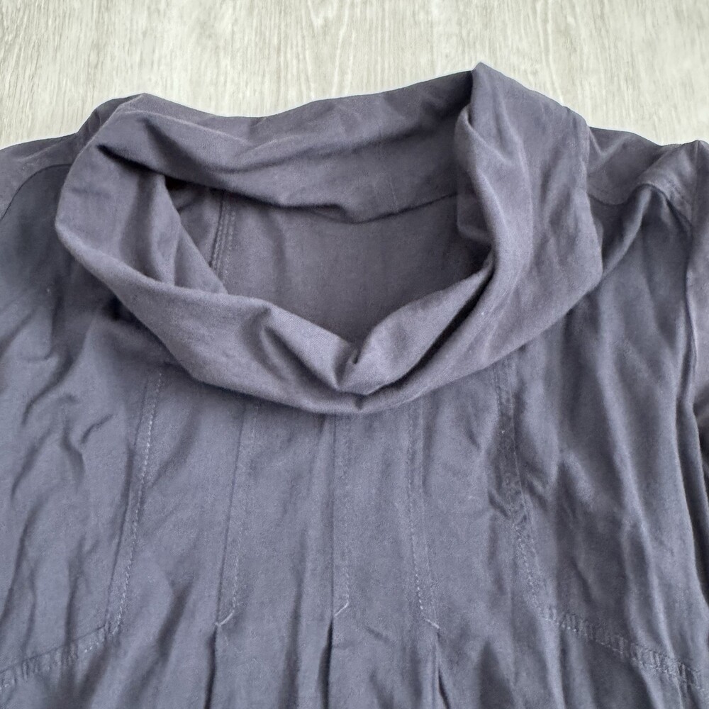 SANDWICH Dress Long Sleeve Cowl Neck Women Size 38 Navy Blue Pleated - Picture 4 of 12